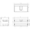 Praustuvo spintelės korpusas Mexen Box-A, 80 cm, 2 stalčiai, Baltas matt