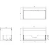 Praustuvo spintelės korpusas Mexen Box-A, 90 cm, 1 stalčius, Baltas matt