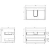 Praustuvo spintelės korpusas Mexen Box-A, 70 cm, 2 stalčiai, Graphite matt