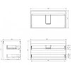 Praustuvo spintelės korpusas Mexen Box-A, 90 cm, 2 stalčiai, Juodas matt