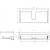 Praustuvo spintelės korpusas Mexen Box-A, 90 cm, 1 stalčius, Pilkas matt