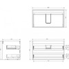 Praustuvo spintelės korpusas Mexen Box-A, 80 cm, 2 stalčiai, Baltas glossy