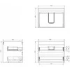 Praustuvo spintelės korpusas Mexen Box-A, 60 cm, 2 stalčiai, Graphite matt