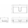 Praustuvo spintelės korpusas Mexen Box-A, 80 cm, 1 stalčius, Pilkas matt