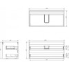 Praustuvo spintelės korpusas Mexen Box-A, 100 cm, 2 stalčiai, Graphite matt