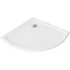 Pusapvalis dušo padėklas Mexen Flat Slim su sifonu, Baltas+Gold, 70 x 70 cm