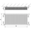 Radiatorius Mexen C33, 300 x 800 mm, pajungimas iš šono, 1067 W, baltas