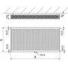 Radiatorius Mexen CC22, 900 x 400 mm, pajungimas iš apačios per vidurį, 914 W, baltas