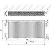 Radiatorius Mexen CC33, 500 x 1300 mm, pajungimas iš apačios per vidurį, 2627 W, juodas