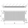 Radiatorius Mexen CV11, 400 x 2000 mm, pajungimas iš apačios, 1296 W, baltas