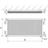 Radiatorius Mexen CV21, 400 x 2000 mm, apatinio pajungimo, 1853 W, juodas