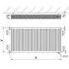 Radiatorius Mexen CV22, 500 x 700 mm, pajungimas iš apačios, 997 W, juodas