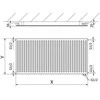 Radiatorius Mexen CVH10 Hygiene, 900 x 500 mm, apatinio pajungimo, 447 W, baltas