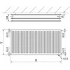 Radiatorius Mexen CVH30 Hygiene, 400 x 1500 mm, apatinio pajungimo, 1644 W, baltas