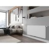 Radiatorius Mexen Flat CCF21, 400 x 600 mm, pajungimas iš apačios per vidurį, 476 W, baltas