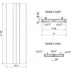 Radiatorius Mexen Line VS20SL, 2000 x 600 mm, pajungimas iš apačios per vidurį, 1417 W, baltas