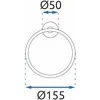 Rankšluosčių kabykla Rea Mist 05 Ring, Brushed Nickel