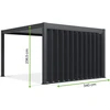 Reguliuojama panelinė siena pavėsinėms Pergola ELEGANCE/DELUXE/FUSION 3.6 m, Anthracite