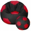 Sėdmaišis su pufu Ball XXXL (80 cm), Juodas/Raudona