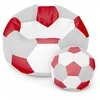 Sėdmaišis su pufu Ball XXXXL (100 cm), Pilkas/Raudona/Baltas