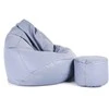 Sėdmaišis su pufu Mega Comfort XXL, dirbtinė oda, šviesiai pilkas