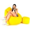 Sėdmaišis su pufu Mega Comfort XXL, dirbtinė oda, geltonas