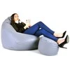 Sėdmaišis su pufu Mega Comfort XXL, dirbtinė oda, šviesiai pilkas
