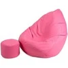 Sėdmaišis su pufu Mega Comfort XXL, dirbtinė oda, rožinis