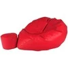 Sėdmaišis su pufu Mega Comfort XXL, dirbtinė oda, raudonas