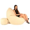 Sėdmaišis su pufu Mega Comfort XXL, dirbtinė oda, kakavinis