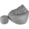 Sėdmaišis su pufu Mega Comfort XXL, dirbtinė oda, pilkas