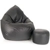 Sėdmaišis su pufu Mega Comfort XXL, dirbtinė oda, juodas