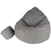 Sėdmaišis su pufu Mega Comfort XXL, dirbtinė oda, pilkas