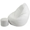 Sėdmaišis su pufu Mega Comfort XXL, dirbtinė oda, baltas