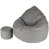 Sėdmaišis su pufu Mega Comfort XXL, dirbtinė oda, pilkas