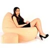 Sėdmaišis su pufu Mega Comfort XXL, dirbtinė oda, kakavinis