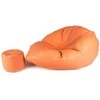 Sėdmaišis su pufu Mega Comfort XXL, dirbtinė oda, lašišinės spalvos