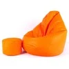 Sėdmaišis su pufu Mega Comfort XXL, dirbtinė oda, oranžinis