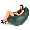 Sėdmaišis su pufu Mega Comfort XXL, dirbtinė oda, tamsiai žalias