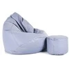 Sėdmaišis su pufu Mega Comfort XXL, dirbtinė oda, šviesiai pilkas