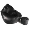 Sėdmaišis su pufu Mega Comfort XXL, dirbtinė oda, juodas