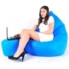 Sėdmaišis su pufu Mega Comfort XXL, dirbtinė oda, žydras