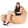 Sėdmaišis su pufu Mega Comfort XXL, dirbtinė oda, šviesiai rudas