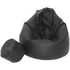 Sėdmaišis su pufu Mega Comfort XXL, dirbtinė oda, juodas
