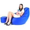 Sėdmaišis su pufu Mega Comfort XXL, dirbtinė oda, mėlynas