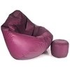 Sėdmaišis su pufu Mega Comfort XXL, dirbtinė oda, slyvų spalvos