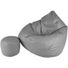 Sėdmaišis su pufu Mega Comfort XXL, dirbtinė oda, pilkas