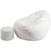 Sėdmaišis su pufu Mega Comfort XXL, dirbtinė oda, baltas