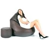 Sėdmaišis su pufu Mega Comfort XXL, dirbtinė oda, rudas