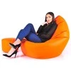 Sėdmaišis su pufu Mega Comfort XXL, dirbtinė oda, oranžinis